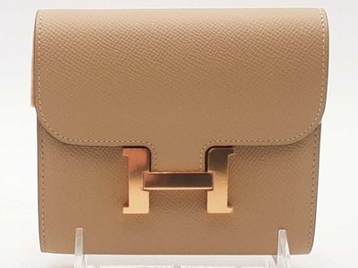 Hermes Craie Epsom Constance Compact Wallet Beige Aa0126wzxzsa | eBay
