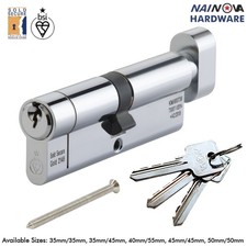 Euro Cylinder Door Lock  Thumb Turn Barrel TS007 1 Star Anti-Snap 3 Keys - NOVA