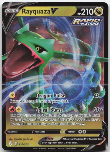 Rayquaza V 110/203 Holo Ultra Rare Evolving Skies Pokemon Near Mint