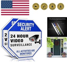 2-Pack 10x10 Video Surveillance Sign - Weatherproof Aluminum Security Warning