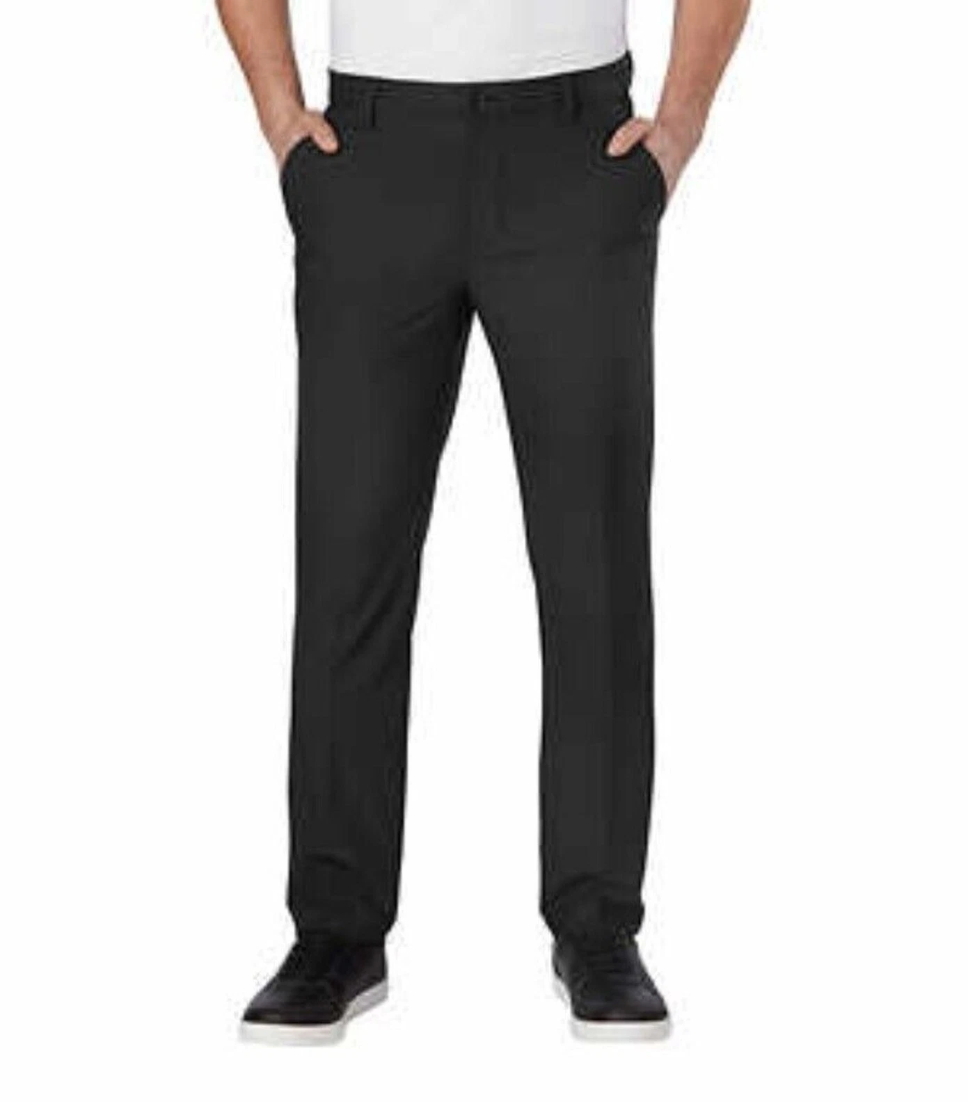 Greg Norman Men's Classic Straight Fit Performance Chino Pants Black, 32x32