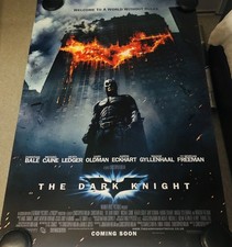 Póster de la película The Dark Knight original de doble cara DS 27x40 Heath Ledger Bale