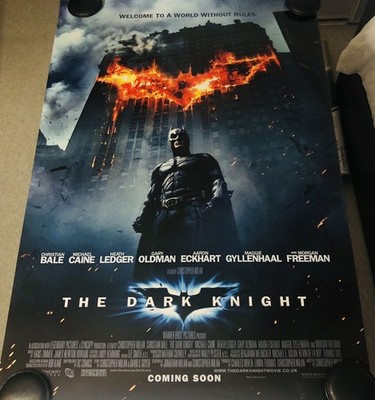 THE DARK KNIGHT Original Double Sided DS 27x40 Movie Poster Heath Ledger Bale
