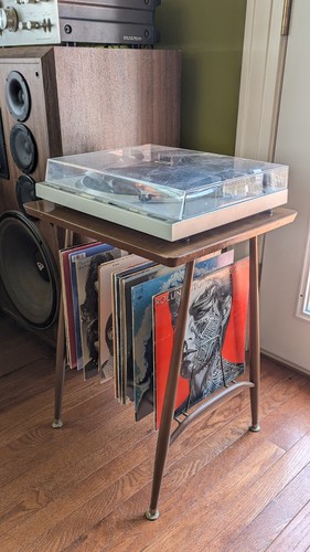 1960s VINTAGE MID CENTURY MODERN Record LP Rack Table Turntable Stand Holder
