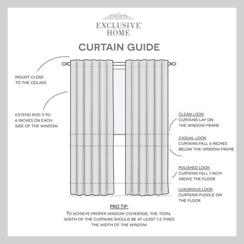 Curtains Demi Light Filtering Tab Top Curtain Panel Pair, 54"x84", Black, Set... - Picture 7 of 7