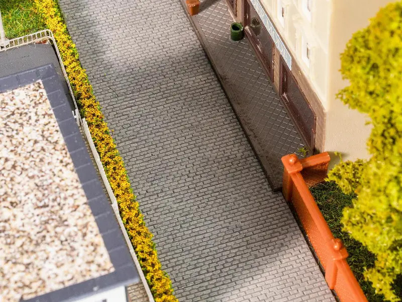 Feuille de décor pavés en relief Faller flexible pour routes miniatures N