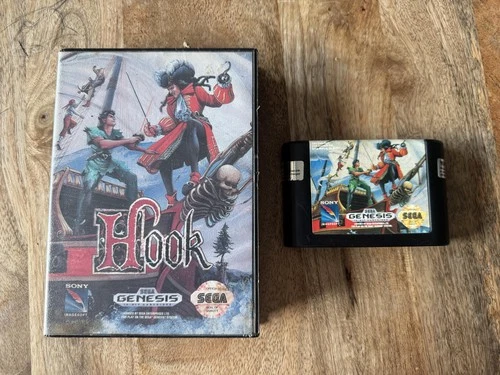 Hook Sega Genesis Video Game Cartridge & Case 1992 Sony Imagesoft Tested