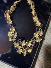 Vintage Trifari by Kunio Matsumoto Rare Grapevine Necklace Gold Tone