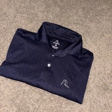 Rhoback USA American Flag Performance Polo Shirt Navy Blue Men s Size Medium