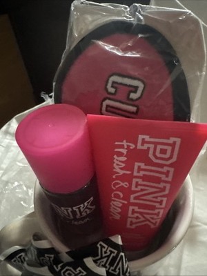 Victoria's Secret Pink Mist Lotion Fresh & Clean Mug Sleep Eye Mask Gift Set