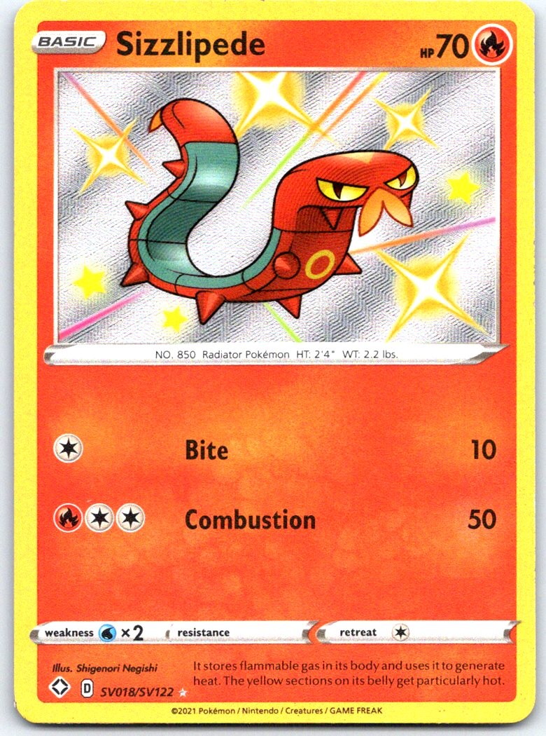 Sizzlipede SV018/SV122 Shiny Rare Shining Fates Shiny Vault Pokemon Holo NM