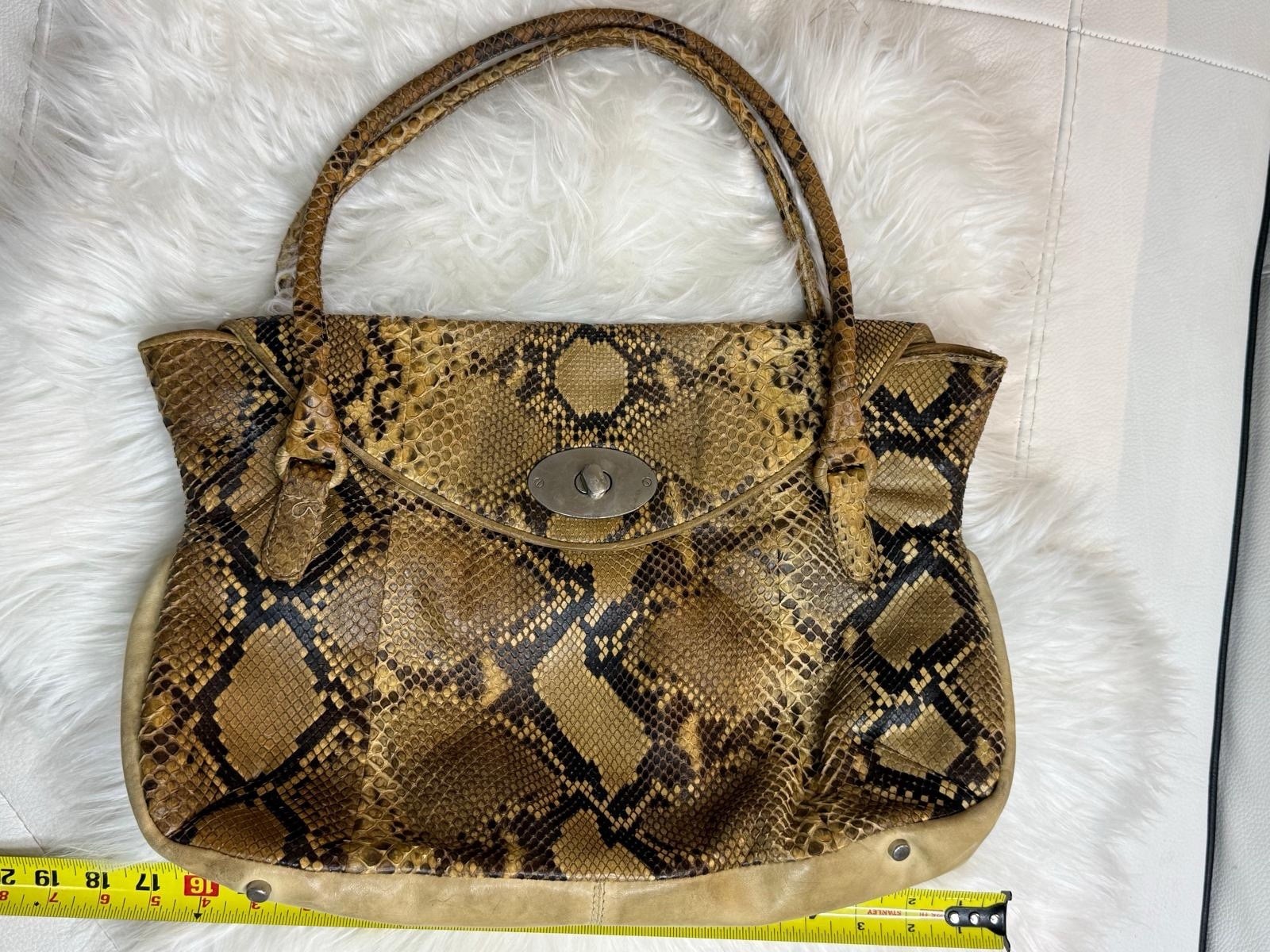 B. Makowsky Genuine Python Snakeskin Leather Larg… - image 3
