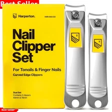 Ergonomic Nail Clippers Set with Built-in File - Perfect for Seniors & Women