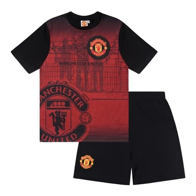 Manchester United Boys Short Pyjamas - Official Kids Football Sleepwear Gift