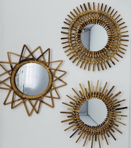Urban Outfitters Magical Thinking Rattan 12” Round Woven Wall Mirrors Sunburst - 第 1/18 張圖片