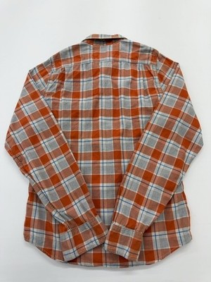 Abercrombie & Fitch Flanellhemd Herren orange kariert XL Knopfleiste Taschen
