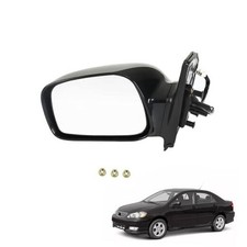 Black Driver Side Mirror Power Paintable Replacement for 2003-2008 Corolla