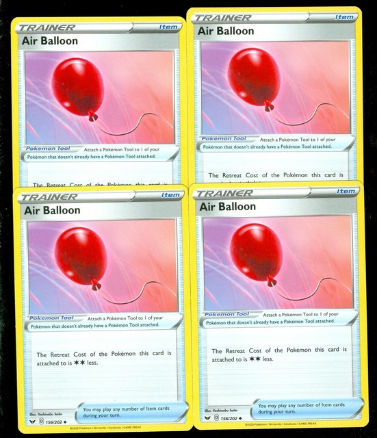 Pokemon AIR BALLOON 156/202 Sword & Shield MINT 4X eBay