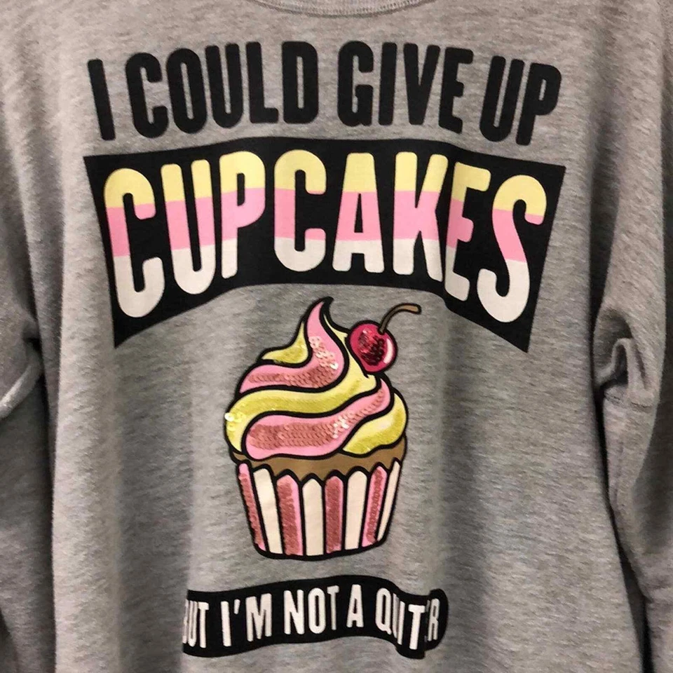 Sudadera RAMPAGE I could give up cupcakes by I'm not a quitter Talla Mediana Foto 3 de 4