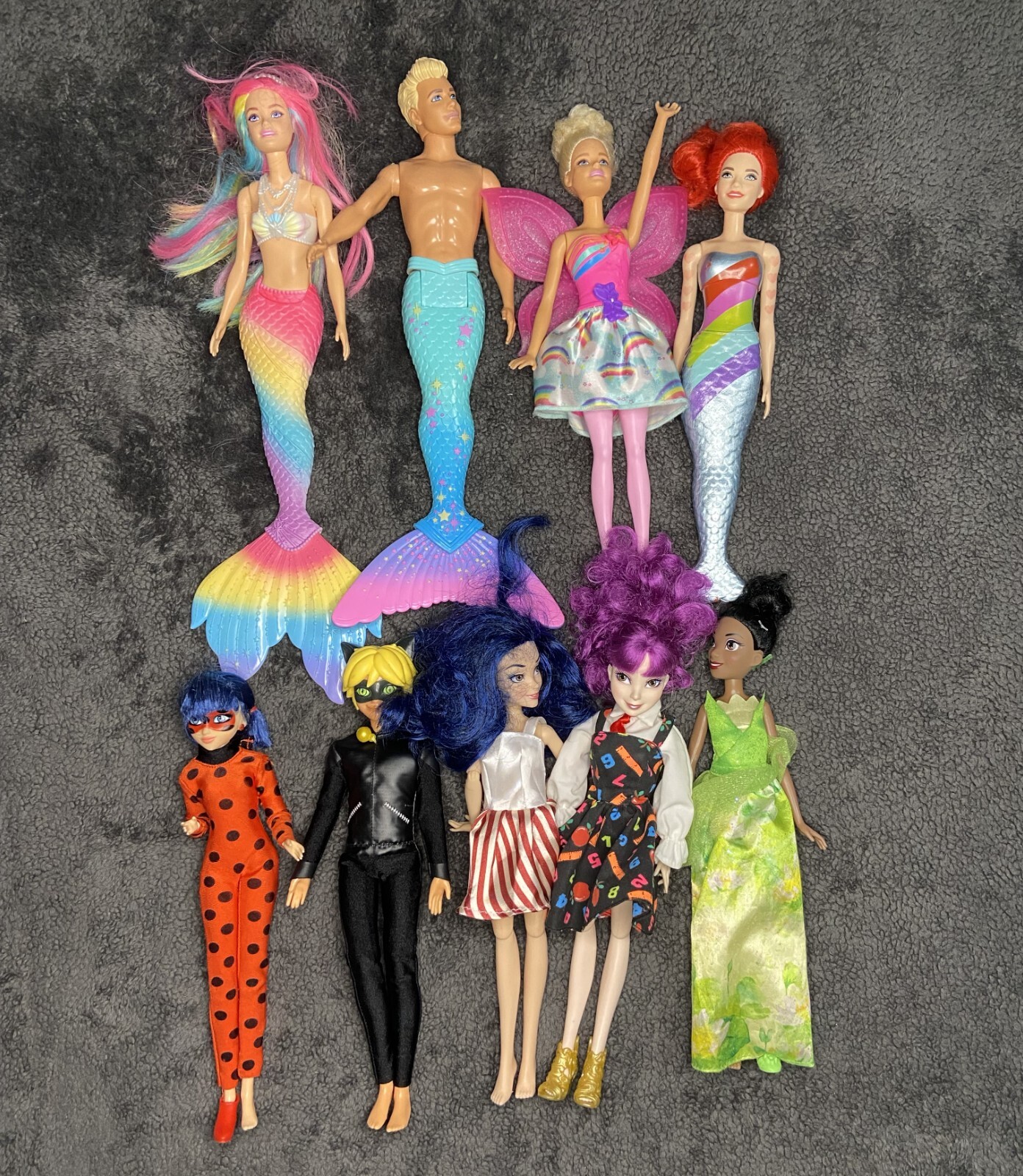 Lot Of  9 Random Barbies & Other Dolls With Clothing Lot of Dolls