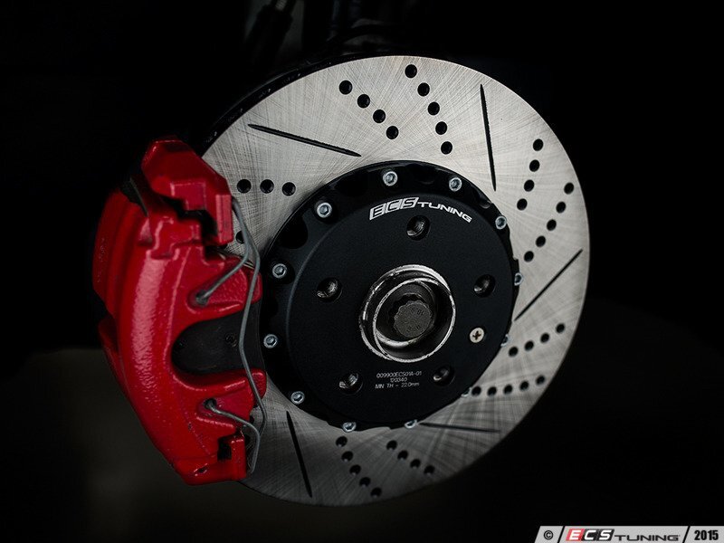 ECS - Front Cross-Drilled & Slotted 2-Piece Brake Rotors - Pair 