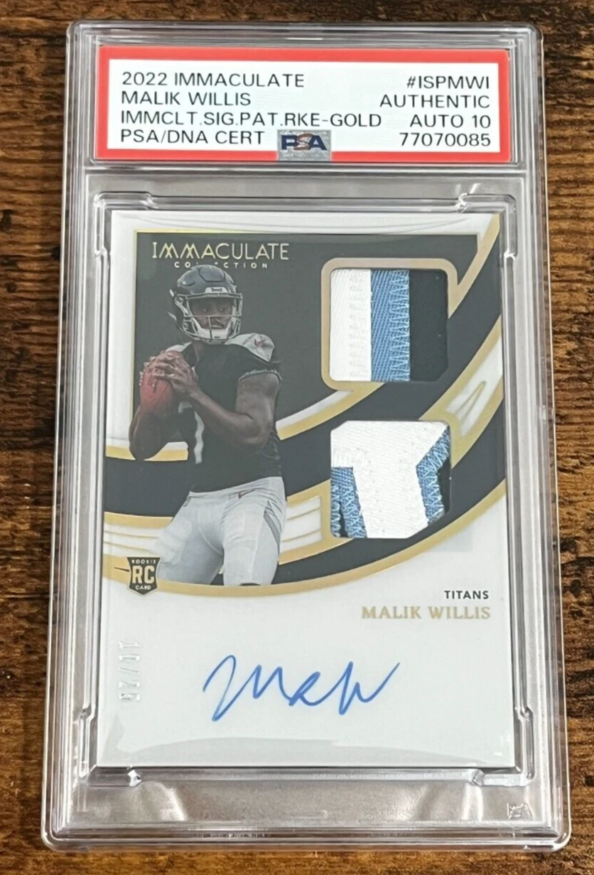Malik Willis Panini Immaculate Collection Immaculate Signature Patches Rookie #ISPMWI Gold