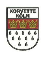 F265 Korvette K&Ouml;LN - Patch/Aufn&auml;her schwarz mit Klett - German Navy