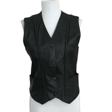 Usa Bikers Dream Apparel Leather Vest S Black Punk Grunge Motorcycle Boho Biker