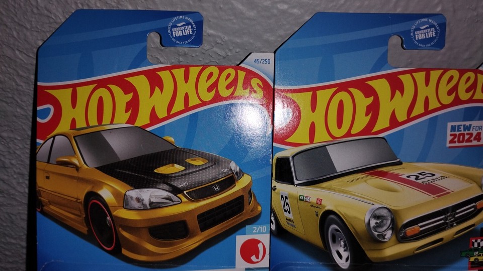 Hot Wheels Honda Lot HTF Cars Gold & White Civic SI Yellow S800