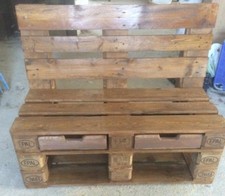 Panca Divano in legno 120x50 con Pallet Bancali EPAL con cassetti