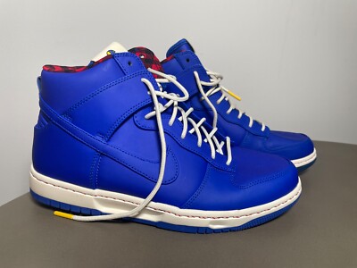 Nike Dunk High Ultra Rain Jacket Umbrella Mens 8 Sneakers Shoes Blue Red Plaid
