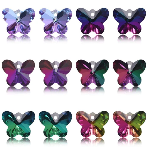 Multi Shape Crystal Charms - AB Color Glass Beads Jewelry Making Pendants 20Pcs - Picture 53 of 65