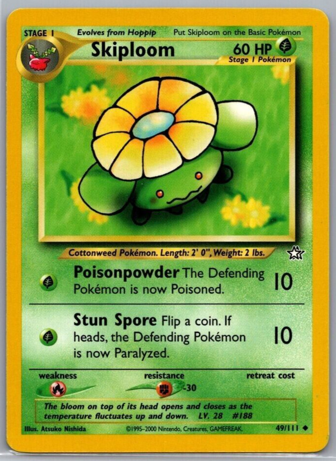 Skiploom Vintage 2000 Pokemon Neo Genesis TCG Card 49/111