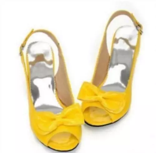 Damenschuhe Pfennigabsatz Peeptoe-Slingpumps Sandalen Übergröße - Bild 26 von 26