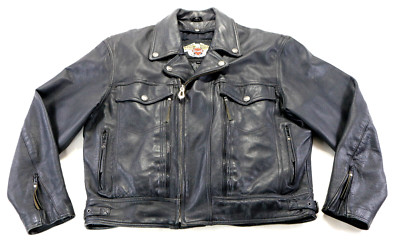 mens harley davidson jacket L black leather Nevada concealed carry zip liner bar