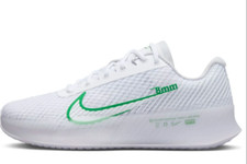 NIKE COURT AIR ZOOM VAPOR 11 HC TENNIS SHOES WHITE/GREEN Women's Size 8.5
