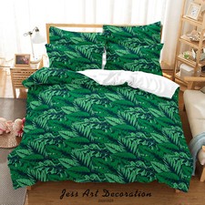 3D Plant Tropical Leaves Green Quilt Cover Set Duvet Cover Bedding Pillowcases