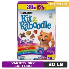 NEW Purina Kit & Kaboodle Dry Cat Food, Original - Chicken, 30 lb. Bag