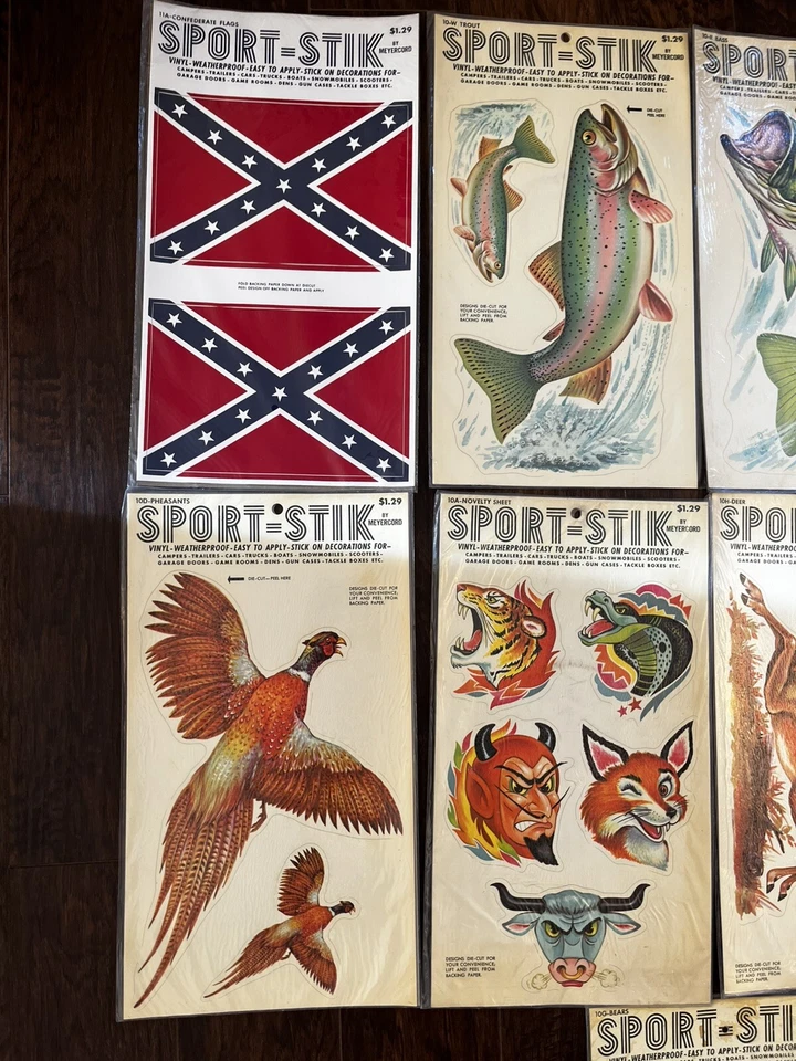 12-NOS Pegatinas Adhesivas De Colección MeyerCord Sport-Stik (Peces-Pájaros-Tigre-Diablo-Zorro) Foto 2 de 4