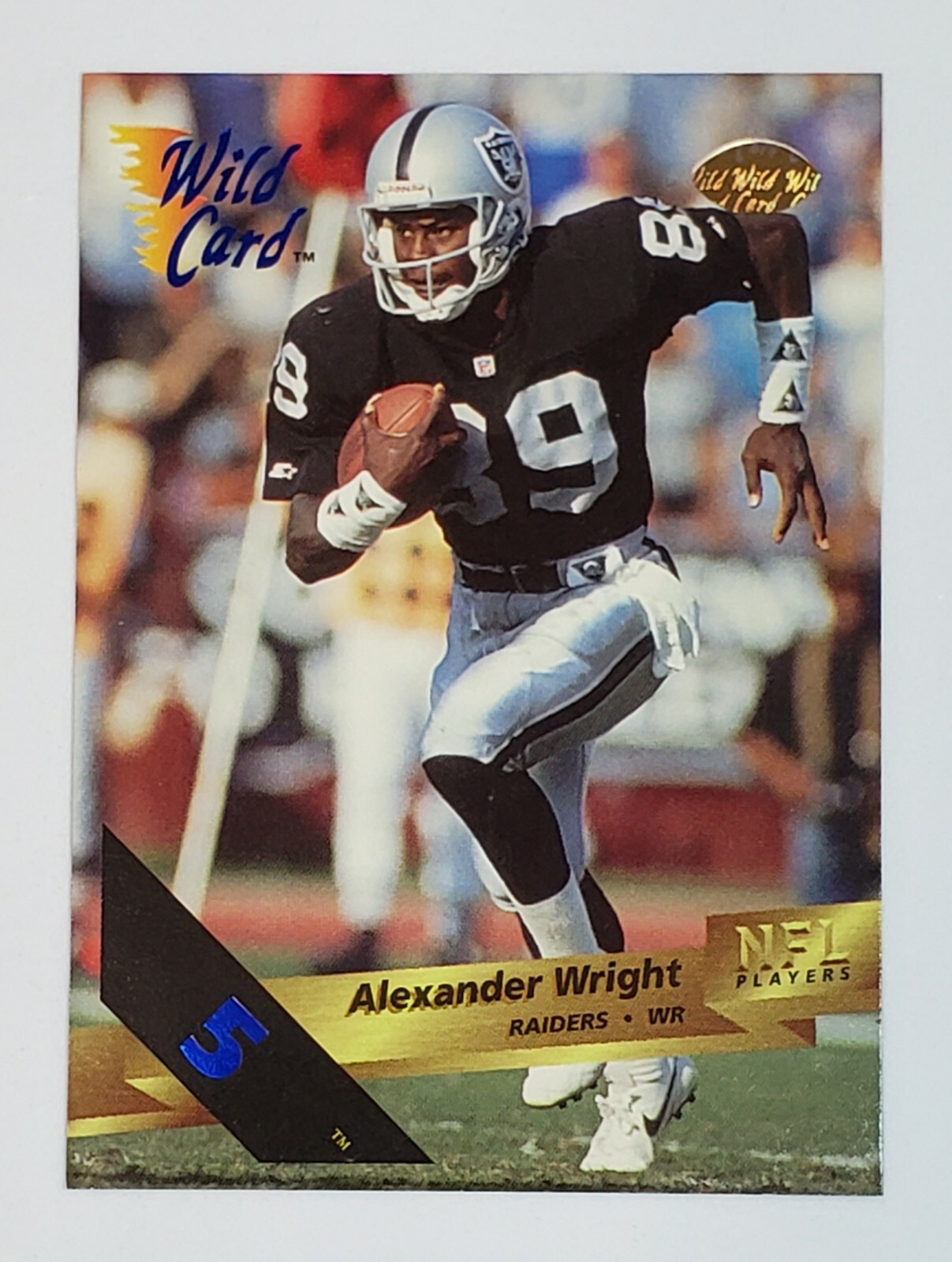1993 Wild Card NFL Football Card #147 Alexander Wright LA Raiders 5 Stripe