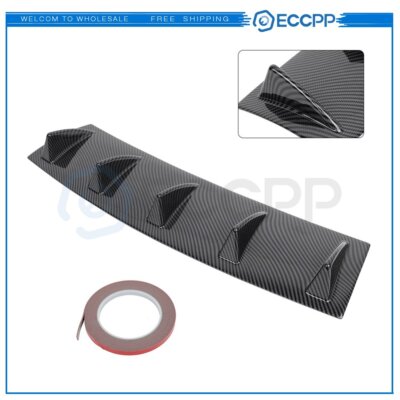 Universal Carbon Fiber Style 23'' ABS shark Rear Lower Bumper Diffuser