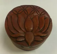 LOTUS FLOWER VERSION 2 ROUNDED WOOD PUZZLE JEWELRY BOX HANDCRAFTED