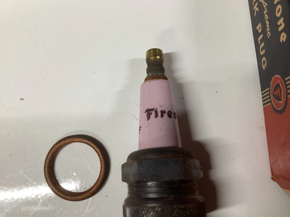 Новый из старых запасов винтажный FIRESTONE M-120-Cf коробка свеча зажигания автомобиля грузовика авто коллекции старый новый в коробке - Изображение 2 из 4