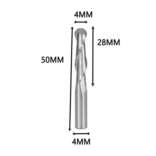 Grabado con precisión usando 2 flautas bola nariz extremo fresador cortador vástago de 4 mm - Imagen 5 de 13
