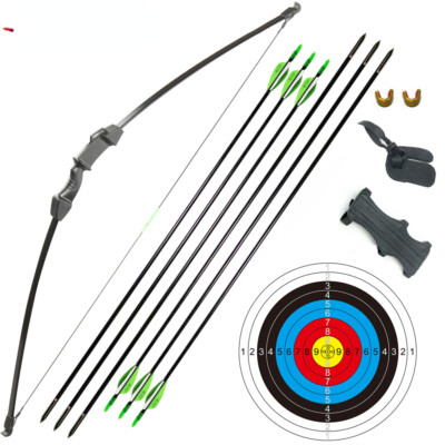 Archery Recurve Takedown Bow and Arrow Set 15-20lbs for Practice Bow 