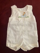Romper vintage embroidered ducky gender neutral