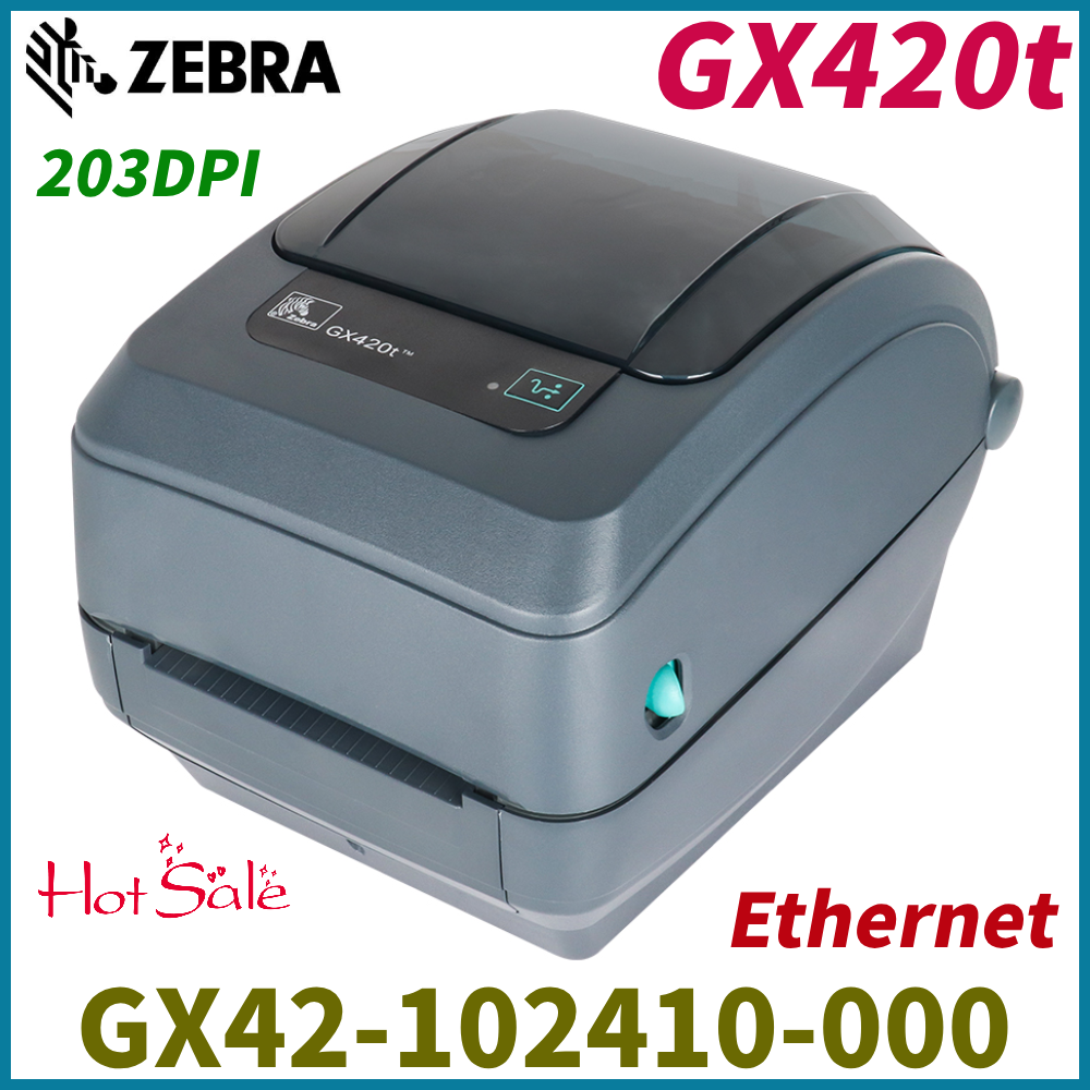 Zebra GX420t Desktop Direct Thermal Transfer Printer 203DPI GX42-102410-000  