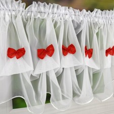 Ready-made cafe  net curtain Ready to hang voile Pencil Pleat Tape Top