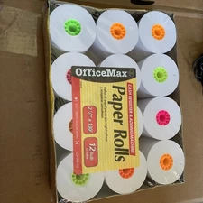 12 Rolls for Printable Calculators and Adding Machines 2 1/4" x 130" OM98103. C2