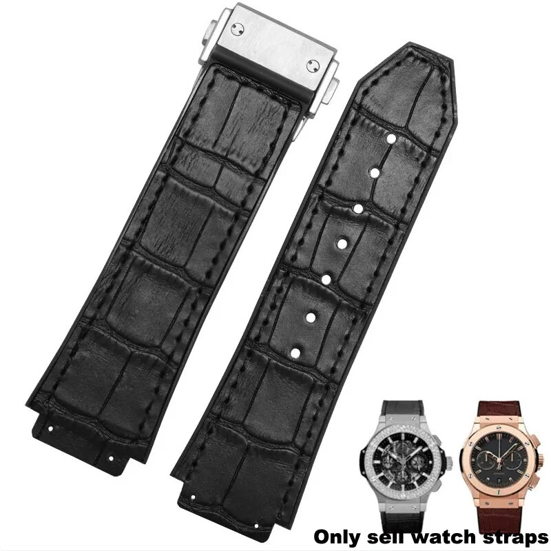 Faux Leather Watchband for HUBLOT BIG BANG Watch Strap 25-19mm